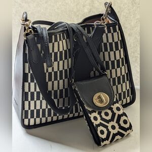 Spartina 449 linen and leather shoulder bag 12x4x9 & Hipster